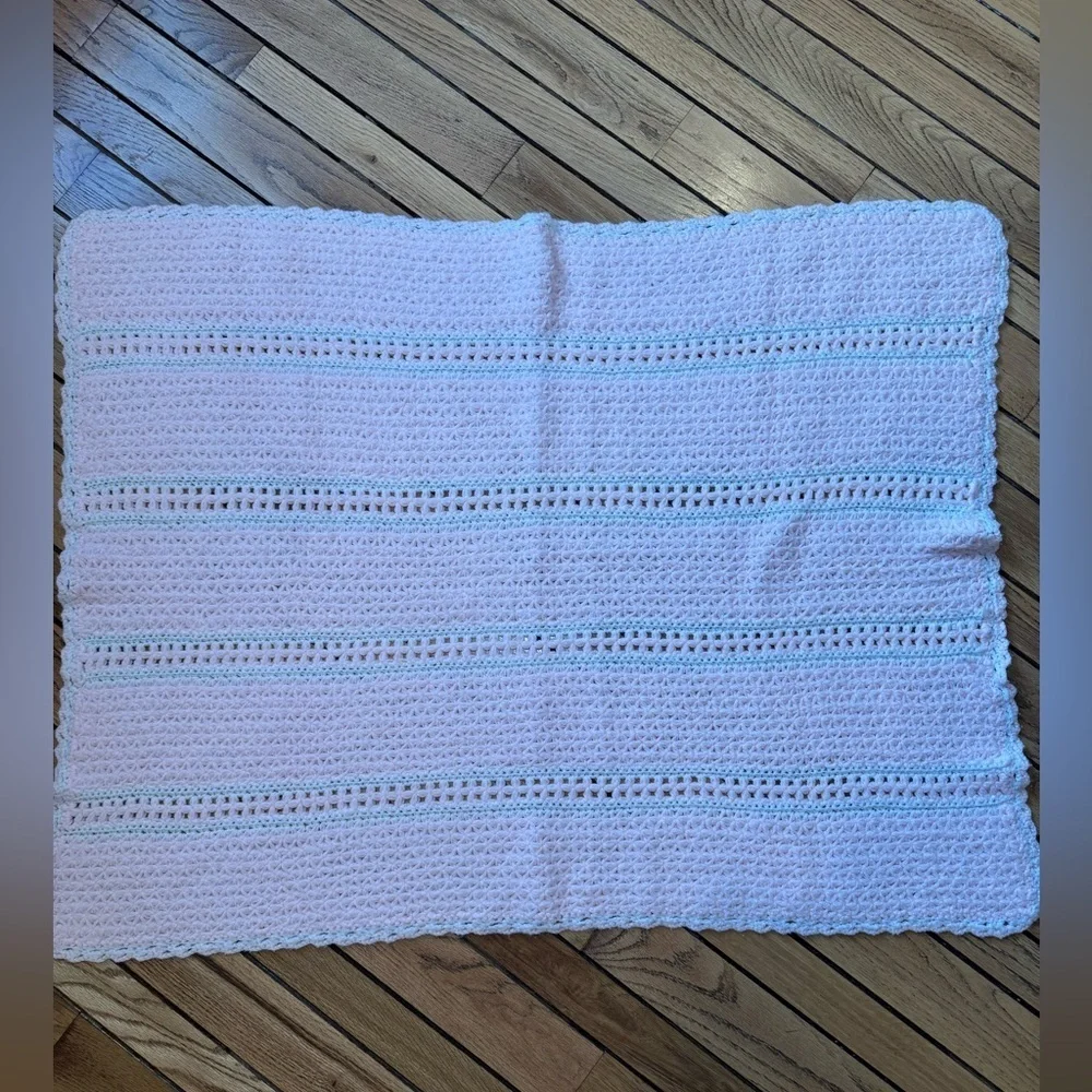 Handmade Pink Crochet Baby Blanket